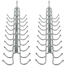 Load image into Gallery viewer, 2 Pack 20-Hook Chrome Closet Hangers for Belts, Ties, Bras, Scarves