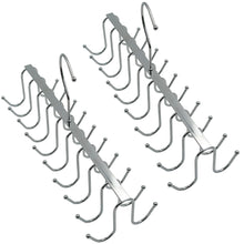 Load image into Gallery viewer, 2 Pack 20-Hook Chrome Closet Hangers for Belts, Ties, Bras, Scarves