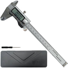 Load image into Gallery viewer, Stainless Steel 6" Digital Caliper with LCD Screen, 0.02mm / 0.001" Precision, Measures Inside, Outside, Depth