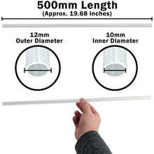 Load image into Gallery viewer, 2 Pack 10mm ID / 12mm OD Acrylic Hard Tubes, 500mm (~19.68-inch) Long Translucent White Hardline Tubing for Watercooling