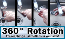 Load image into Gallery viewer, 2 Pack Multi-Angle Rotating Faucet Extender and Aerator with Low and High Pressure Modes, Chrome Finish, Suitable for Kitchen or Bathroom Sink