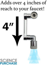 Load image into Gallery viewer, 2 Pack Multi-Angle Rotating Faucet Extender and Aerator with Low and High Pressure Modes, Chrome Finish, Suitable for Kitchen or Bathroom Sink