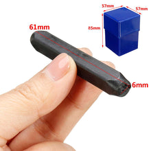 Load image into Gallery viewer, 36 Piece Steel Metal Stamp Set with 6mm (~¼-inch) Letters (A to Z), Numbers (0 to 9), & (Ampersand)