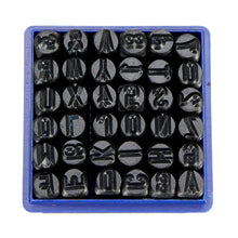 Load image into Gallery viewer, 36 Piece Steel Metal Stamp Set with 6mm (~¼-inch) Letters (A to Z), Numbers (0 to 9), & (Ampersand)