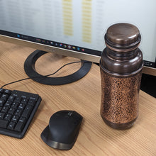 Load image into Gallery viewer, 2 Pack 44 Ounce Jumbo Pure Copper Water Bottle with Engraved Damask Design, Ayurvedic Benefits