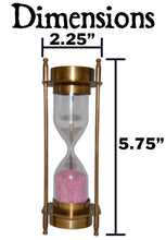 Load image into Gallery viewer, 5.75" Brass Pirate Hourglass, Nautical Maritime Decoration with Functional 2 Minute Timer and Navigation Compasses