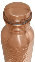 Load image into Gallery viewer, 30 Ounce Pure Copper Drinking Vessel in Elegant Gift Box, Hammered Water Bottle with Screw-On Cap, Ayurvedic Benefits