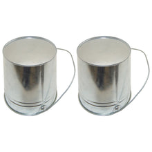 Load image into Gallery viewer, 2 Pack Small 6-inch Galvanized Metal Buckets with Handles, Farmhouse Theme Pails