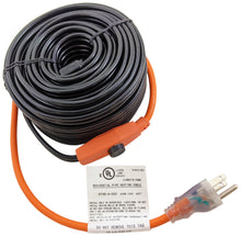 Load image into Gallery viewer, 60 Foot Pipe Heating Cable, Turns On and Off Automatically using Built-in Thermostat, Protects Pipes from Freezing, 120V, 420W
