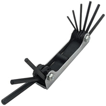 Load image into Gallery viewer, 9-Piece Portable Folding Hex Key Wrench Set - Includes Sizes 5/64", 3/32", 7/64", 1/8", 9/64", 5/32", 3/16", 7/32", and 1/4"