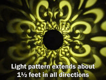 Load image into Gallery viewer, 6 Pack Solar Charging Decorative Walkway Patio Lawn Lights - Warm Yellow Subtle Lighting - Automatic On at Dusk and Off at Sunrise - Weatherproof Black Plastic