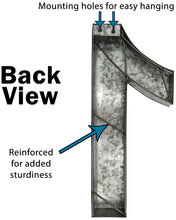 Load image into Gallery viewer, 20" Metal Number 1 (One) Wall Decor, Silver with Rusted Edges, Galvanized Wall Mountable Decoration for Country, Mid-Century, or Farmhouse Themed Room or Event