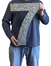 Load image into Gallery viewer, 20" Metal Number 7 (Seven) Wall Decor, Silver with Rusted Edges, Galvanized Wall Mountable Decoration for Country, Mid-Century, or Farmhouse Themed Room or Event