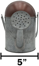 Load image into Gallery viewer, 7.5" Tall Galvanized Metal Watering Can Vase with Collapsible Handle, Decorative Holder for Artificial Flowers