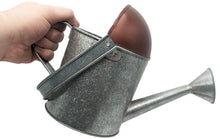 Load image into Gallery viewer, 7.5" Tall Galvanized Metal Watering Can Vase with Collapsible Handle, Decorative Holder for Artificial Flowers