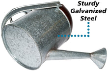 Load image into Gallery viewer, 7.5" Tall Galvanized Metal Watering Can Vase with Collapsible Handle, Decorative Holder for Artificial Flowers