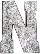 Load image into Gallery viewer, 20" Tall Metal "FUN" Letters - Hanging Décor, Silver with Rusted Edges, Galvanized Wall Mountable Decoration for Country, Mid-Century, or Farmhouse Theme