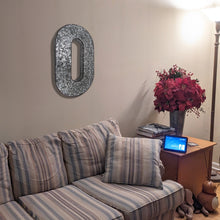 Load image into Gallery viewer, Huge 20" Metal Letter O Wall Décor, Silver with Rusted Edges, Galvanized Wall Mountable Decoration for Country, Mid-Century, or Farmhouse Theme