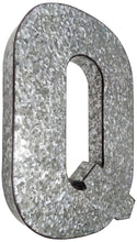 Load image into Gallery viewer, Huge 20" Metal Letter Q Wall Décor, Silver with Rusted Edges, Galvanized Wall Mountable Decoration for Country, Mid-Century, or Farmhouse Theme