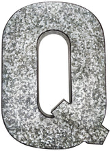 Load image into Gallery viewer, 20" Tall Metal "BBQ" Letters - Hanging Décor, Silver with Rusted Edges, Galvanized Wall Mountable Decoration for Country, Mid-Century, or Farmhouse Theme