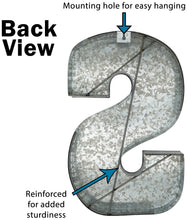 Load image into Gallery viewer, Huge 20" Metal Letter S Wall Décor, Silver with Rusted Edges, Galvanized Wall Mountable Decoration for Country, Mid-Century, or Farmhouse Theme