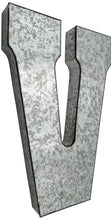 Load image into Gallery viewer, Huge 20" Metal Letter V Wall Décor, Silver with Rusted Edges, Galvanized Wall Mountable Decoration for Country, Mid-Century, or Farmhouse Theme