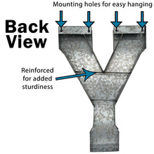 Load image into Gallery viewer, 20" Tall Metal "PLAY" Letters - Approximately 4.6 Foot Long Hanging Décor, Silver with Rusted Edges, Galvanized Wall Mountable Decoration for Country, Mid-Century, or Farmhouse Theme