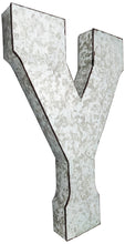 Load image into Gallery viewer, Huge 20" Metal Letter Y Wall Décor, Silver with Rusted Edges, Galvanized Wall Mountable Decoration for Country, Mid-Century, or Farmhouse Theme