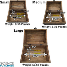 Load image into Gallery viewer, Set of 3 Nesting Wooden Pirate Treasure Chests with Locks and Keys - Includes Small, Medium, and Large Hinged Chests Decorated with Metal Accents