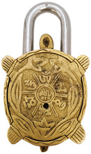 Load image into Gallery viewer, Solid Brass Turtle Padlock with 2 Keys, Beautiful Fully Functional Lock, Sturdy Eye-Catching Shiny Gold Color with Detailed Design