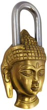 Load image into Gallery viewer, Solid Brass Buddha Padlock with 2 Keys, Beautiful Fully Functional Lock, Sturdy Eye-Catching Shiny Gold Color with Detailed Design