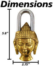 Load image into Gallery viewer, Solid Brass Buddha Padlock with 2 Keys, Beautiful Fully Functional Lock, Sturdy Eye-Catching Shiny Gold Color with Detailed Design