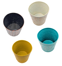 Load image into Gallery viewer, Multicolored Planter Set of 4, Colors - White, Black, Yellow, Blue