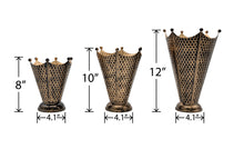Load image into Gallery viewer, Flower Pot Shape Planter, Set of 3 Planters, Color - Copper & Gold Tones, Set of 8, 10 & 12" Planters