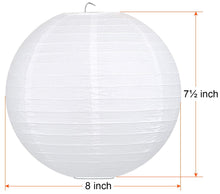 Load image into Gallery viewer, 12 Pack 8-inch Diameter Paper Chinese Lantern Lamp Shades for String Lights