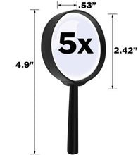 Load image into Gallery viewer, 24 Pack Plastic Magnifying Glass with Handle, 5X Magnification Handheld Magnifier Classroom Set