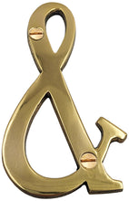 Load image into Gallery viewer, 4-inch "&" (and symbol) House Symbol with Mounting Screws, Polished Brass, Shiny Gold Color, Suitable for Mailbox, Home, Apartment, Hotel etc
