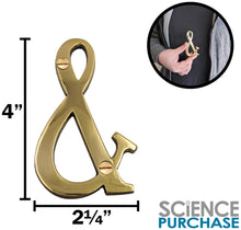 Load image into Gallery viewer, 4-inch "&" (and symbol) House Symbol with Mounting Screws, Polished Brass, Shiny Gold Color, Suitable for Mailbox, Home, Apartment, Hotel etc