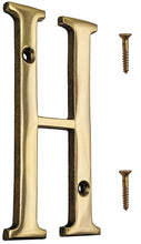 Load image into Gallery viewer, 4-inch House Letter "H" with Mounting Screws, Polished Brass, Shiny Gold Color, Suitable for Mailbox, Home, Apartment, Hotel etc