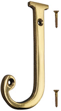 Load image into Gallery viewer, 4-inch House Letter "J" with Mounting Screws, Polished Brass, Shiny Gold Color, Suitable for Mailbox, Home, Apartment, Hotel etc