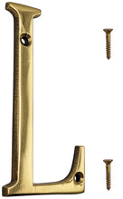 Load image into Gallery viewer, 4-inch House Letter "L" with Mounting Screws, Polished Brass, Shiny Gold Color, Suitable for Mailbox, Home, Apartment, Hotel etc