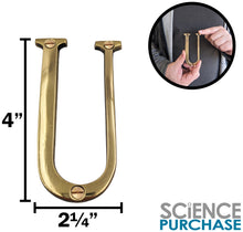 Load image into Gallery viewer, 4-inch House Letter "U" with Mounting Screws, Polished Brass, Shiny Gold Color, Suitable for Mailbox, Home, Apartment, Hotel etc