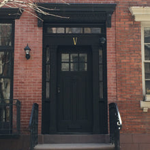 Load image into Gallery viewer, 4-inch House Letter "V" with Mounting Screws, Polished Brass, Shiny Gold Color, Suitable for Mailbox, Home, Apartment, Hotel etc
