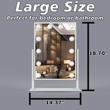Load image into Gallery viewer, LED Lighted Hollywood Style Vanity Makeup Mirror with Smart Memory Touch Control - 3 Colors + Dimmable Lighting Modes - 360° Rotation