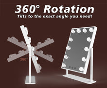 Load image into Gallery viewer, LED Lighted Hollywood Style Vanity Makeup Mirror with Smart Memory Touch Control - 3 Colors + Dimmable Lighting Modes - 360° Rotation