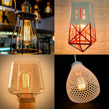 Load image into Gallery viewer, 4 Pack of ST64 Vintage Edison Light Bulbs with Squirrel Cage Filament - 60W Dimmable Incandescent Bulbs, 2200K Amber Glow, E26 Medium Base