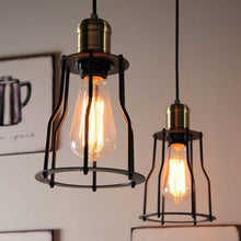 Load image into Gallery viewer, 4 Pack of ST64 Vintage Edison Light Bulbs with Squirrel Cage Filament - 60W Dimmable Incandescent Bulbs, 2200K Amber Glow, E26 Medium Base