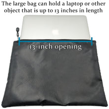 Load image into Gallery viewer, Set of 3 Fireproof Zipper Bags, Includes Large 15"x11", Medium 10"x7.8", and Small 8"x5" - Black Color