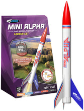 Load image into Gallery viewer, Estes Mini Alpha Model Rocket Launch Set, Beginner Skill Level Kit with Mini Launch Controller and Mini Launch Pad (2458)