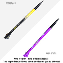 Load image into Gallery viewer, Estes Vapor Flying Model Rocket Kit with Yellow and Purple Color Options, Advanced Skill Level (007294)